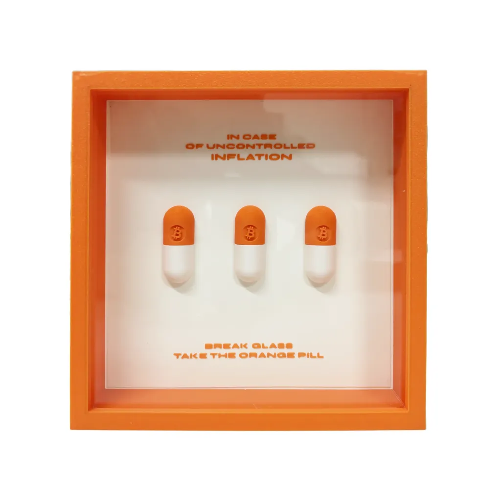 EmergencyPILL ₿ – Bitcoin Orange Pill Art